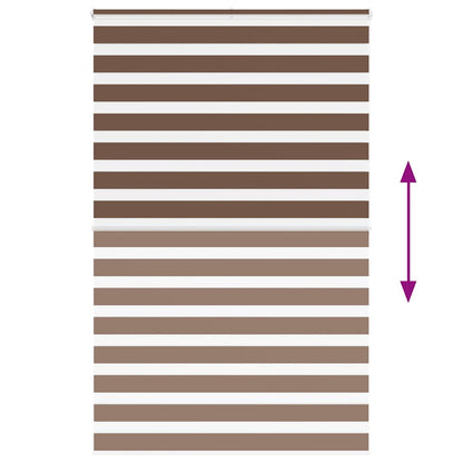 vidaXL Zebra Blind Brown 150x200 cm Fabric Width 145.9 cm Polyester 5