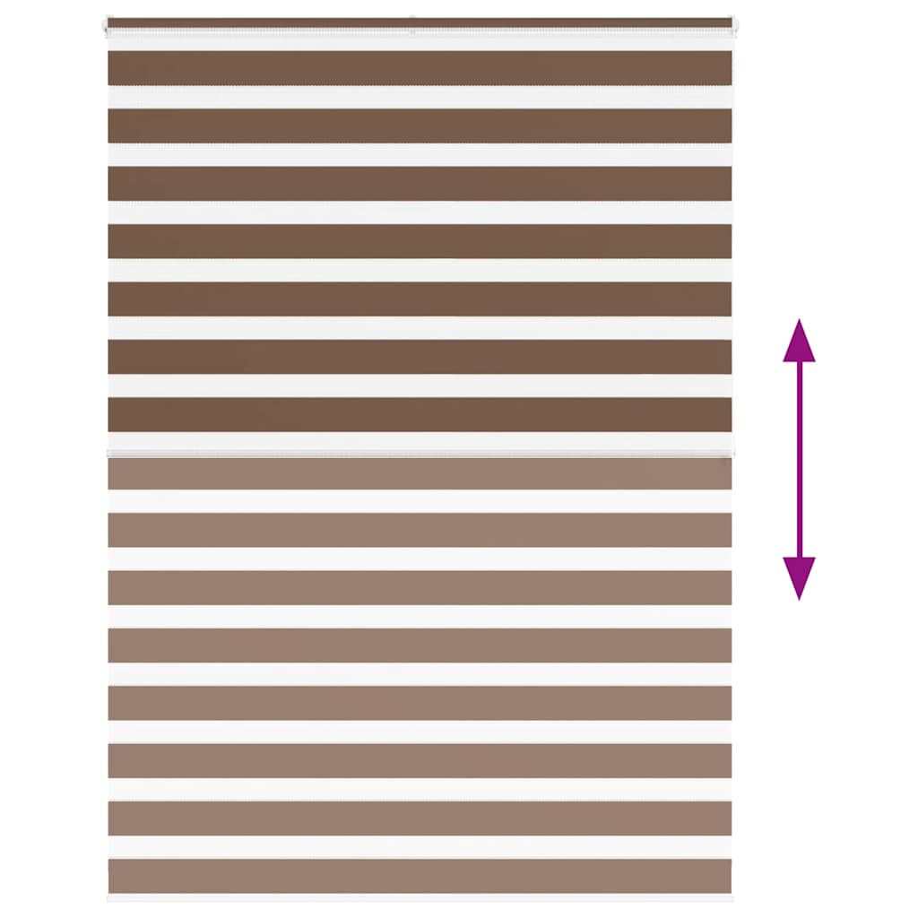 vidaXL Zebra Blind Brown 155x200 cm Fabric Width 150.9 cm Polyester 5
