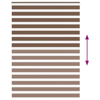 vidaXL Zebra Blind Brown 155x200 cm Fabric Width 150.9 cm Polyester 5