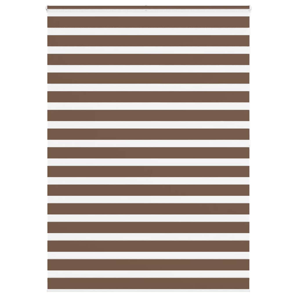 vidaXL Zebra Blind Brown 160x200 cm Fabric Width 155.9 cm Polyester 1
