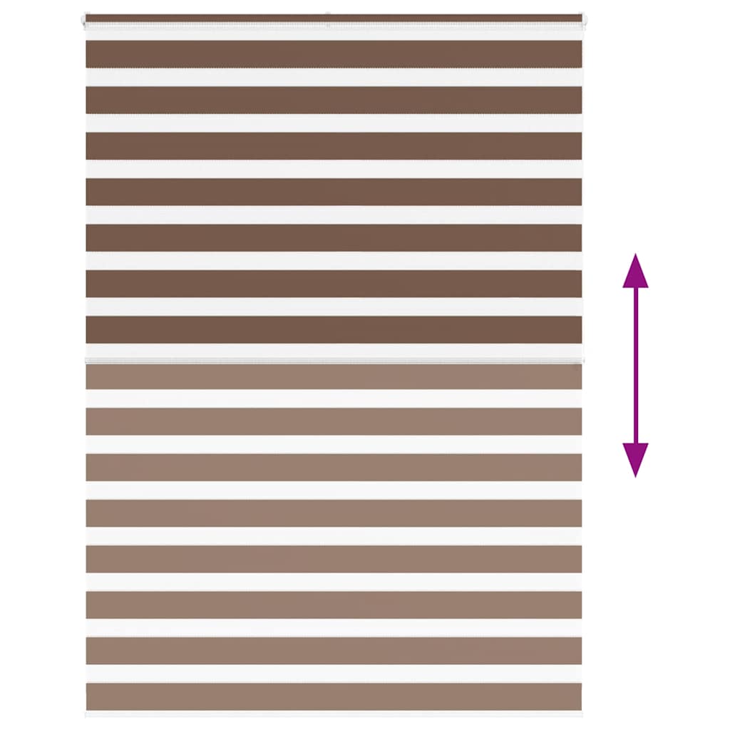 vidaXL Zebra Blind Brown 160x200 cm Fabric Width 155.9 cm Polyester 5