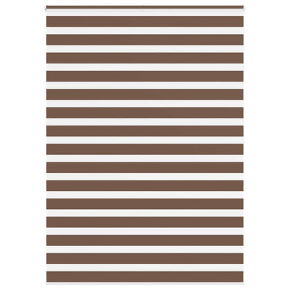 vidaXL Zebra Blind Brown 165x200 cm Fabric Width 160.9 cm Polyester 1
