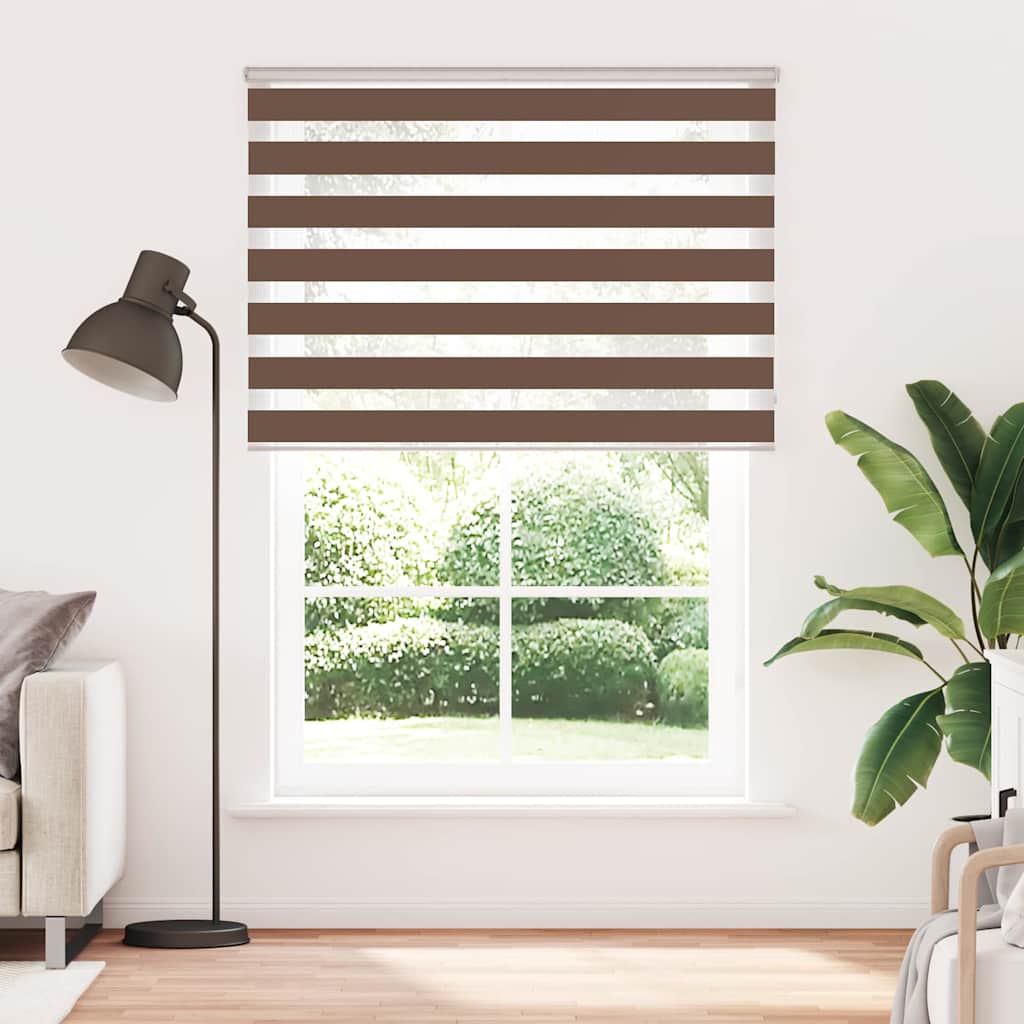 vidaXL Zebra Blind Brown 165x200 cm Fabric Width 160.9 cm Polyester 2