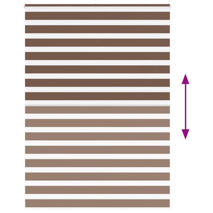 vidaXL Zebra Blind Brown 165x200 cm Fabric Width 160.9 cm Polyester 5