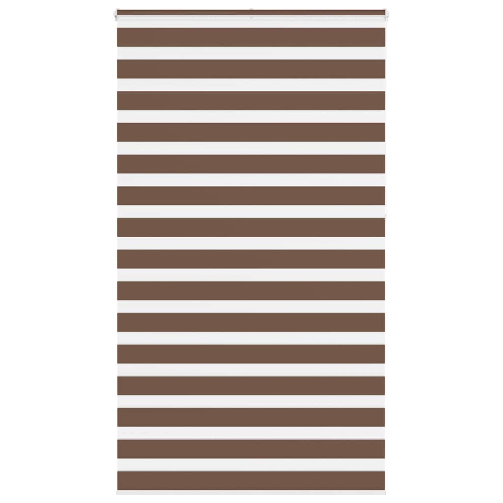 vidaXL Zebra Blind Brown 125x230 cm Fabric Width 120.9 cm Polyester 1