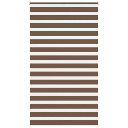 vidaXL Zebra Blind Brown 125x230 cm Fabric Width 120.9 cm Polyester 1