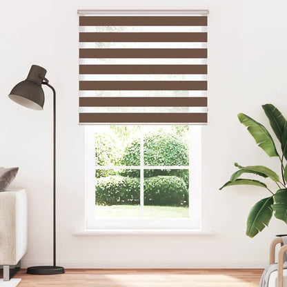 vidaXL Zebra Blind Brown 125x230 cm Fabric Width 120.9 cm Polyester 2