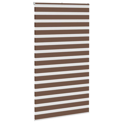 vidaXL Zebra Blind Brown 125x230 cm Fabric Width 120.9 cm Polyester 3