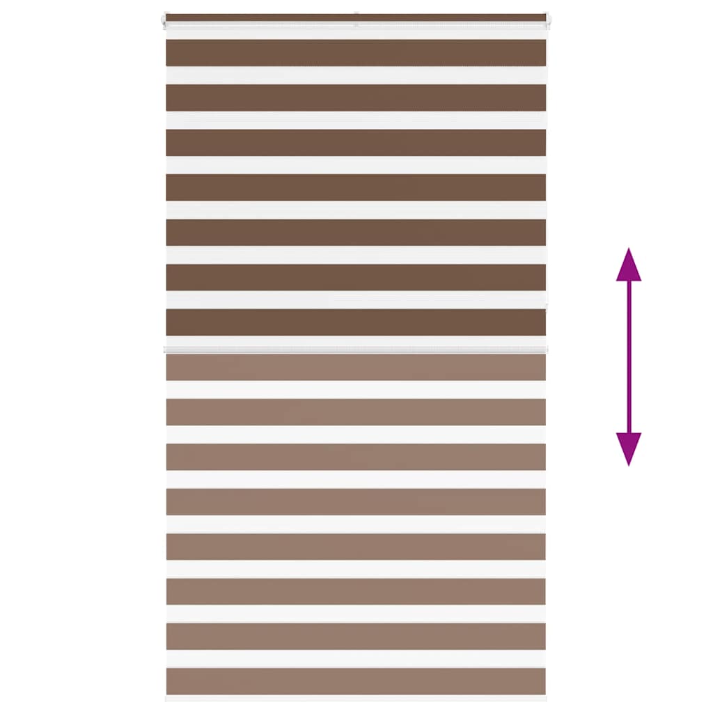 vidaXL Zebra Blind Brown 125x230 cm Fabric Width 120.9 cm Polyester 5