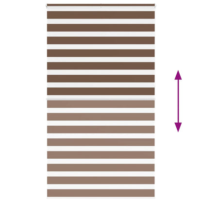 vidaXL Zebra Blind Brown 125x230 cm Fabric Width 120.9 cm Polyester 5