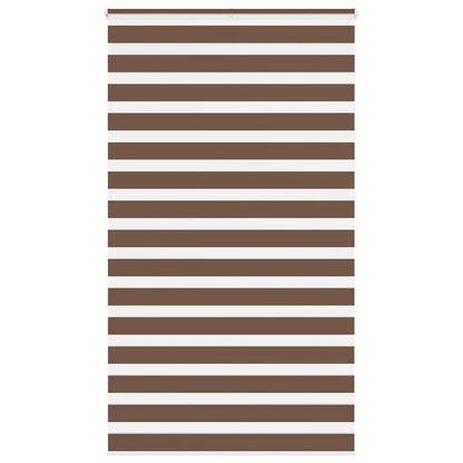 vidaXL Zebra Blind Brown 130x230 cm Fabric Width 125.9 cm Polyester 1