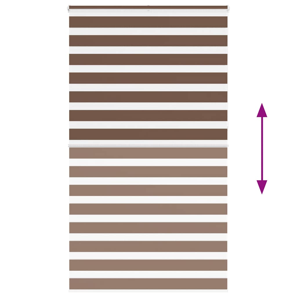 vidaXL Zebra Blind Brown 130x230 cm Fabric Width 125.9 cm Polyester 5