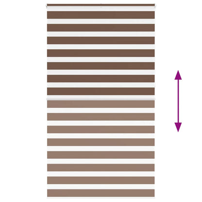 vidaXL Zebra Blind Brown 130x230 cm Fabric Width 125.9 cm Polyester 5
