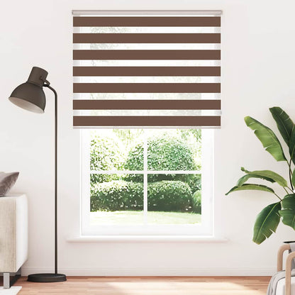 vidaXL Zebra Blind Brown 140x230 cm Fabric Width 135.9 cm Polyester 2