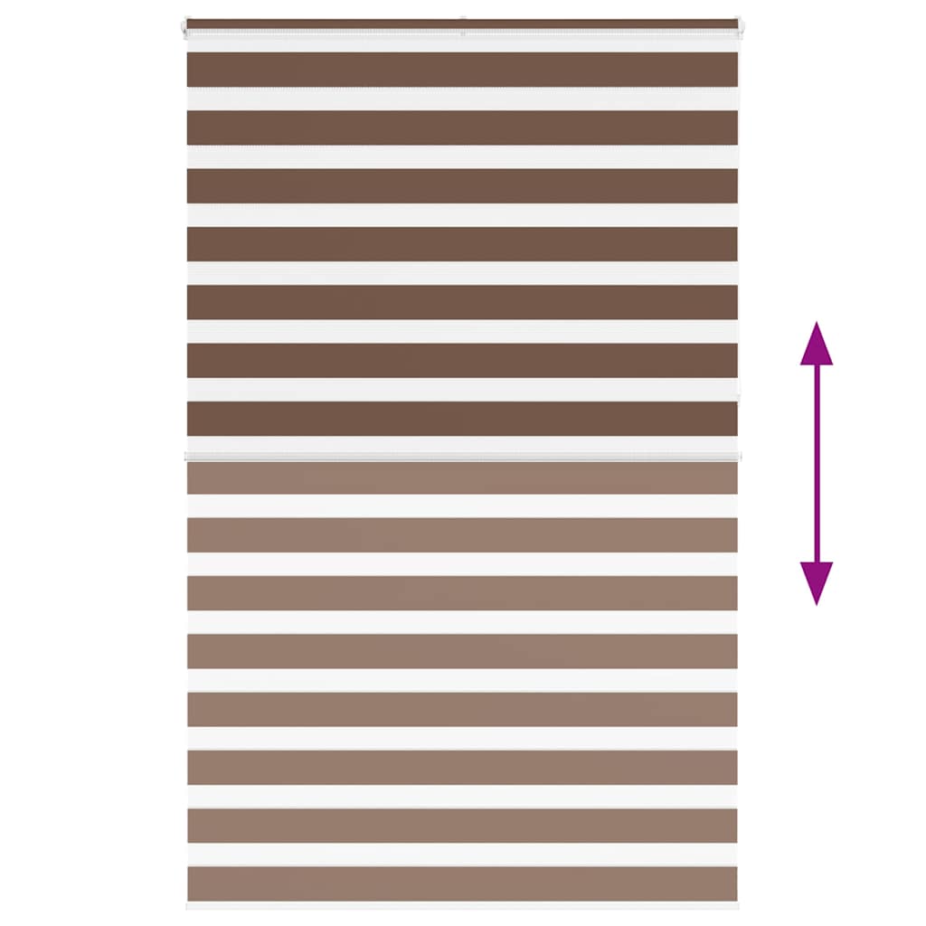 vidaXL Zebra Blind Brown 140x230 cm Fabric Width 135.9 cm Polyester 5