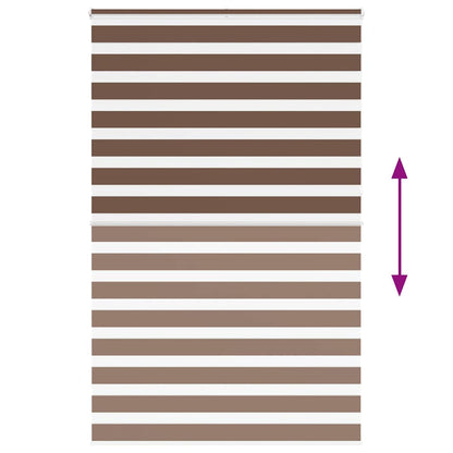 vidaXL Zebra Blind Brown 140x230 cm Fabric Width 135.9 cm Polyester 5