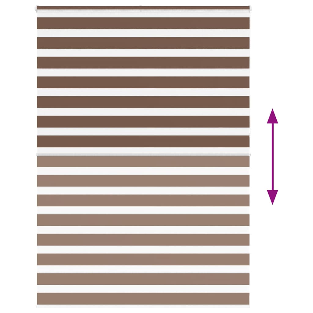 vidaXL Zebra Blind Brown 160x230 cm Fabric Width 155.9 cm Polyester 5