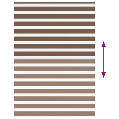 vidaXL Zebra Blind Brown 160x230 cm Fabric Width 155.9 cm Polyester 5