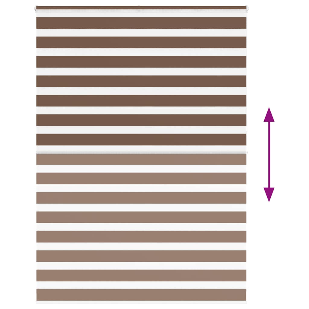 vidaXL Zebra Blind Brown 165x230 cm Fabric Width 160.9 cm Polyester 5
