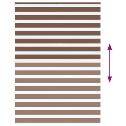 vidaXL Zebra Blind Brown 165x230 cm Fabric Width 160.9 cm Polyester 5