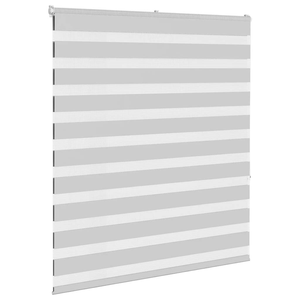 vidaXL Zebra Blind Light Grey 130x150 cm Fabric Width 125.9 cm Polyester 3