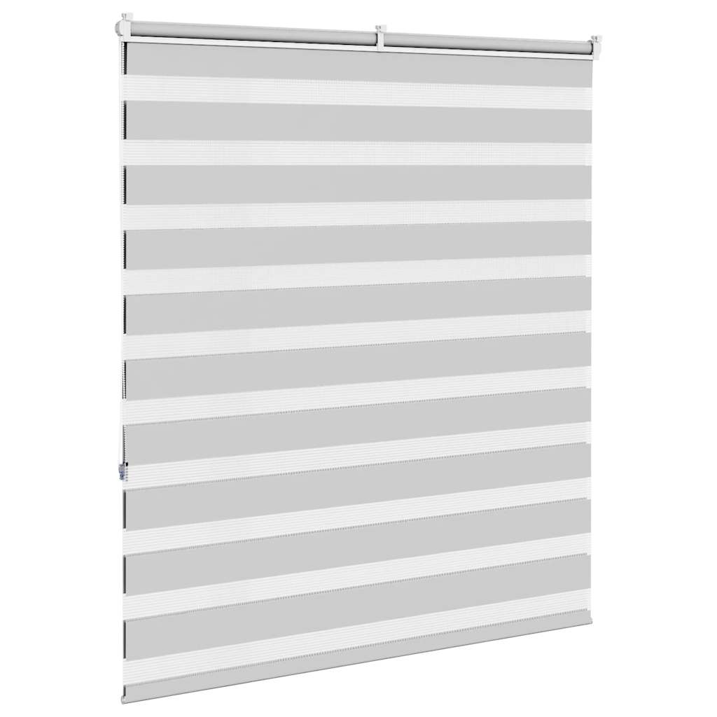 vidaXL Zebra Blind Light Grey 130x150 cm Fabric Width 125.9 cm Polyester 4