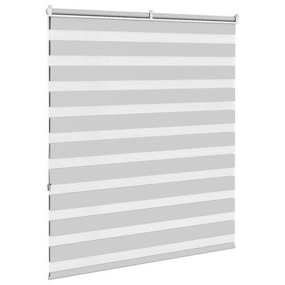 vidaXL Zebra Blind Light Grey 130x150 cm Fabric Width 125.9 cm Polyester 4