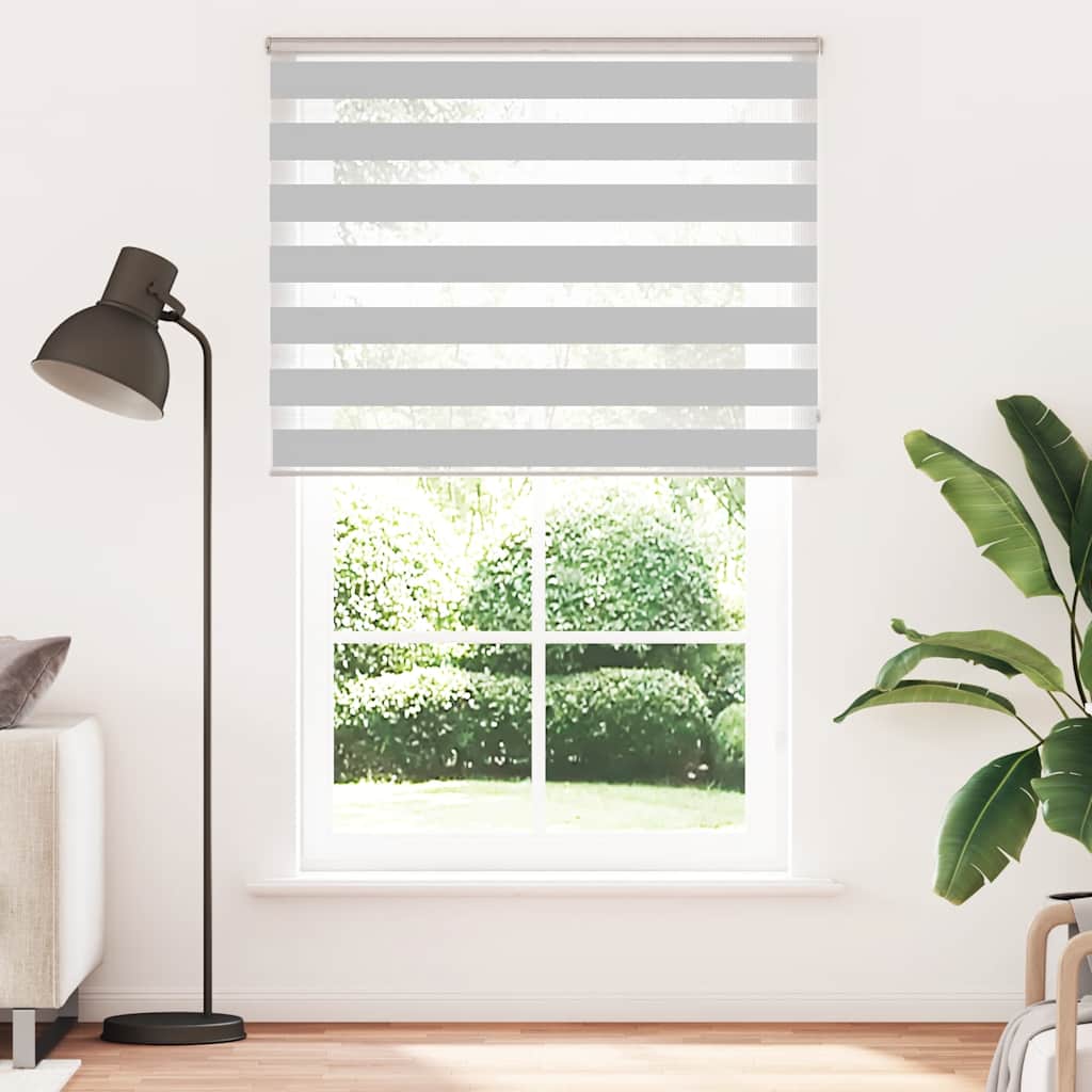 vidaXL Zebra Blind Light Grey 150x200 cm Fabric Width 145.9 cm Polyester 2