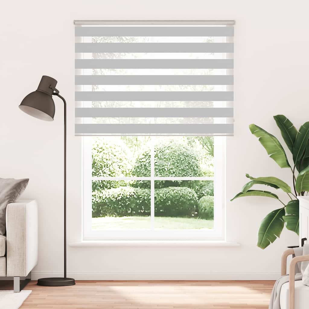 vidaXL Zebra Blind Light Grey 155x200 cm Fabric Width 150.9 cm Polyester 2