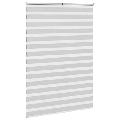 vidaXL Zebra Blind Light Grey 155x200 cm Fabric Width 150.9 cm Polyester 4
