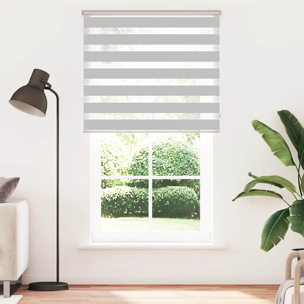 vidaXL Zebra Blind Light Grey 120x230cm Fabric Width 115.9cm Polyester 1