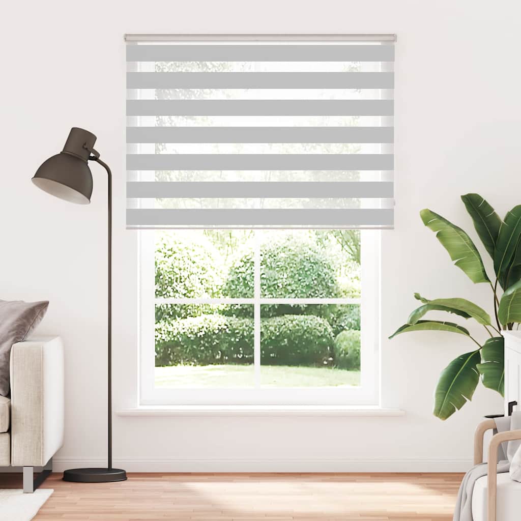 vidaXL Zebra Blind Light Grey 160x230 cm Fabric Width 155.9 cm Polyester 2