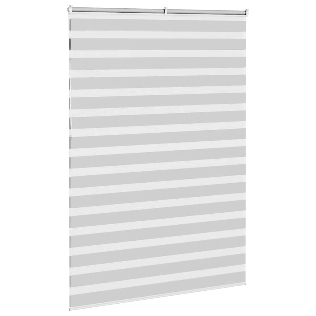 vidaXL Zebra Blind Light Grey 160x230 cm Fabric Width 155.9 cm Polyester 4