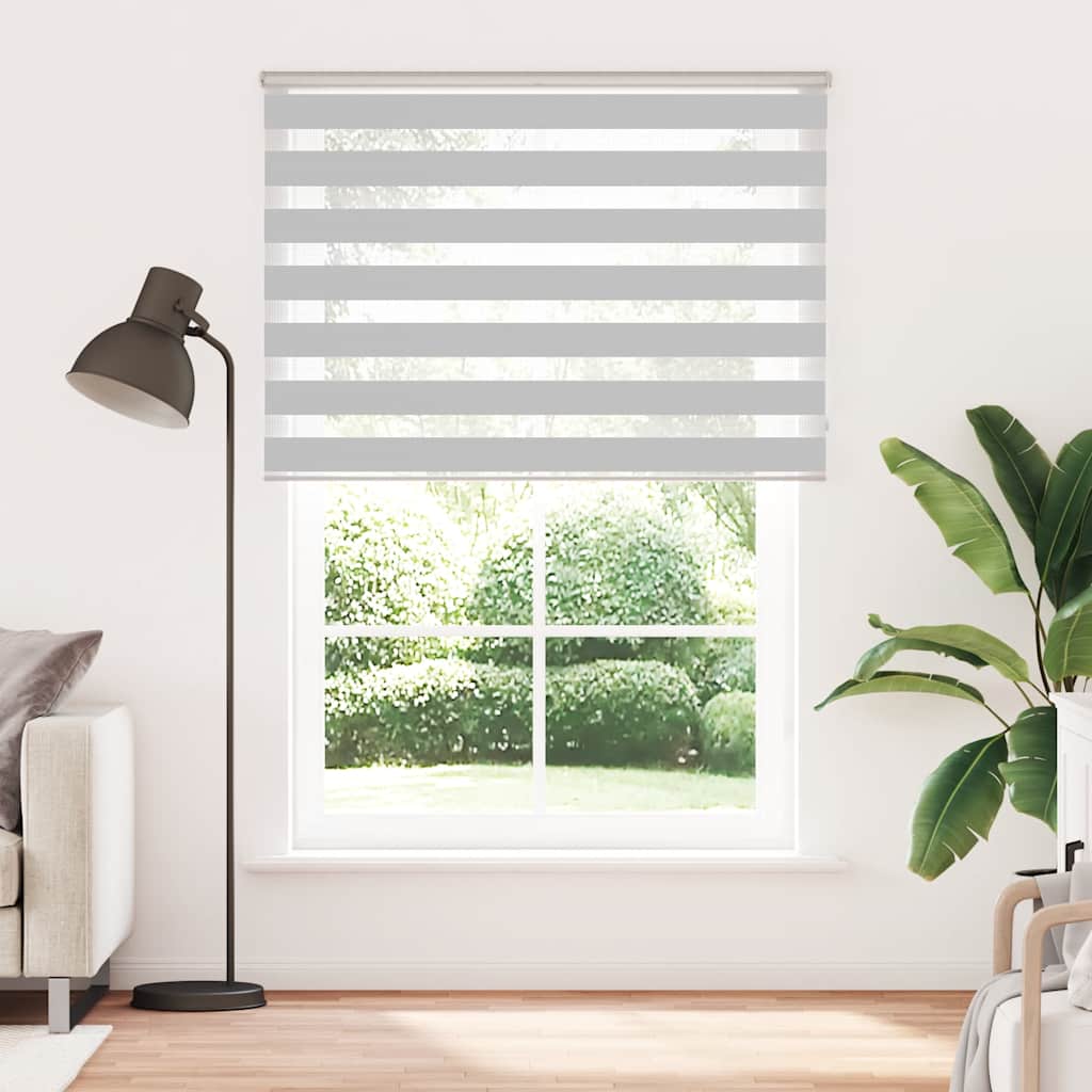 vidaXL Zebra Blind Light Grey 165x230 cm Fabric Width 160.9 cm Polyester 2