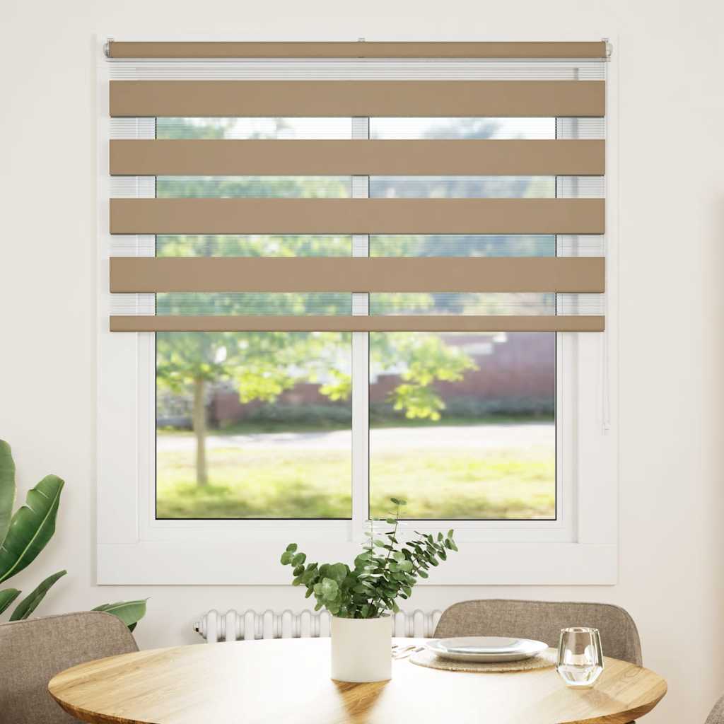 vidaXL Zebra Blind Sand Brown 120x150 cm Fabric Width 115.9 cm Polyester 2