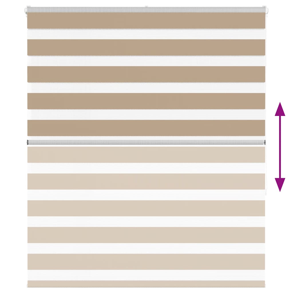 vidaXL Zebra Blind Sand Brown 120x150 cm Fabric Width 115.9 cm Polyester 5