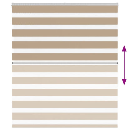 vidaXL Zebra Blind Sand Brown 120x150 cm Fabric Width 115.9 cm Polyester 5