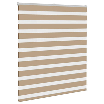 vidaXL Zebra Blind Sand Brown 130x150 cm Fabric Width 125.9 cm Polyester 3