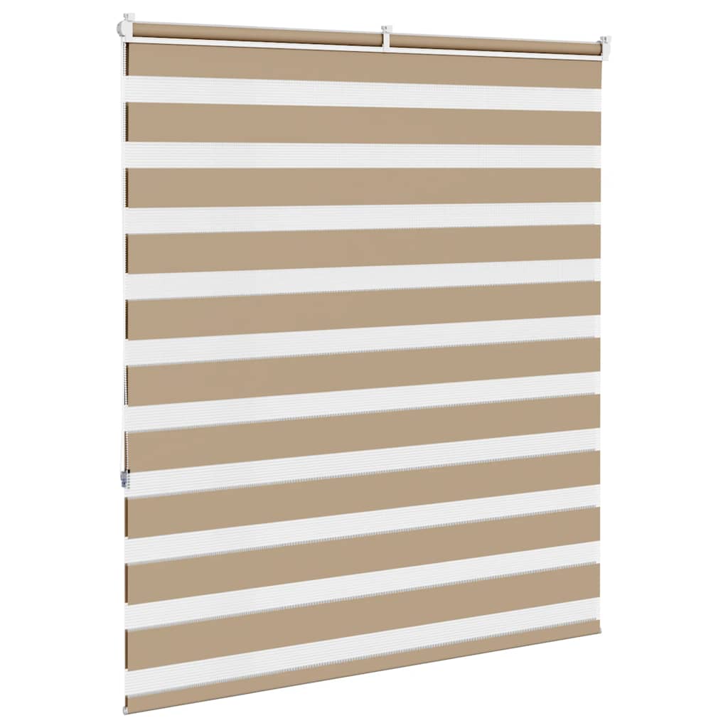 vidaXL Zebra Blind Sand Brown 130x150 cm Fabric Width 125.9 cm Polyester 4