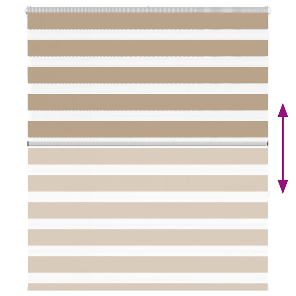 vidaXL Zebra Blind Sand Brown 130x150 cm Fabric Width 125.9 cm Polyester 5