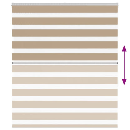 vidaXL Zebra Blind Sand Brown 130x150 cm Fabric Width 125.9 cm Polyester 5