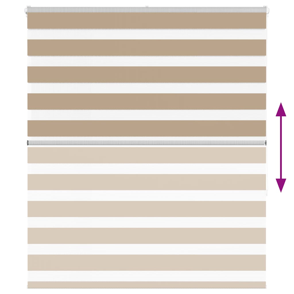 vidaXL Zebra Blind Sand Brown 135x150 cm Fabric Width 130.9 cm Polyester 5