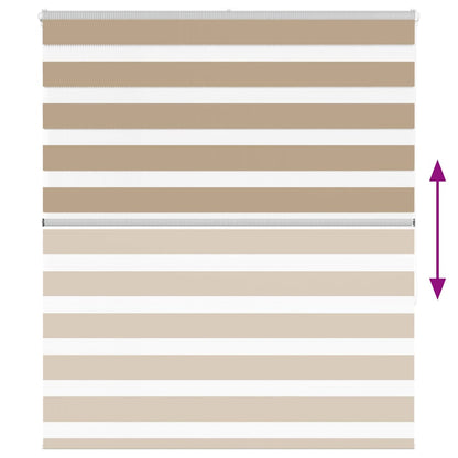 vidaXL Zebra Blind Sand Brown 135x150 cm Fabric Width 130.9 cm Polyester 5