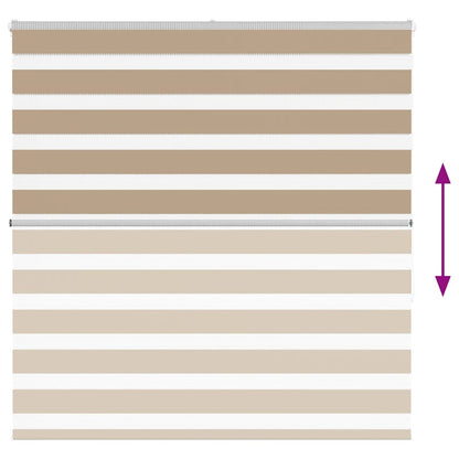 vidaXL Zebra Blind Sand Brown 140x150 cm Fabric Width 135.9 cm Polyester 5