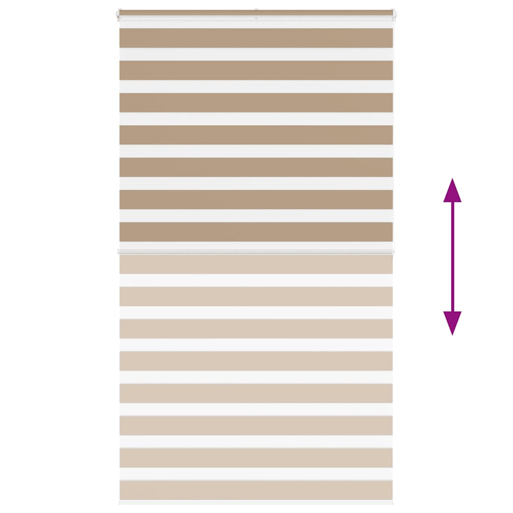 vidaXL Zebra Blind Sand Brown 125x200 cm Fabric Width 120.9 cm Polyester 5