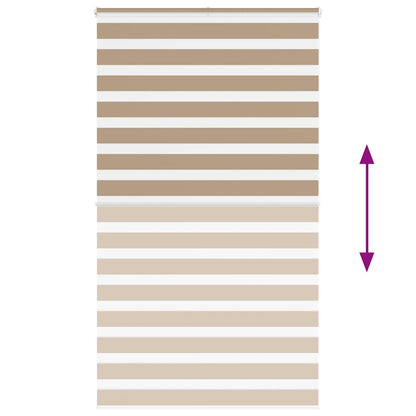 vidaXL Zebra Blind Sand Brown 125x200 cm Fabric Width 120.9 cm Polyester 5
