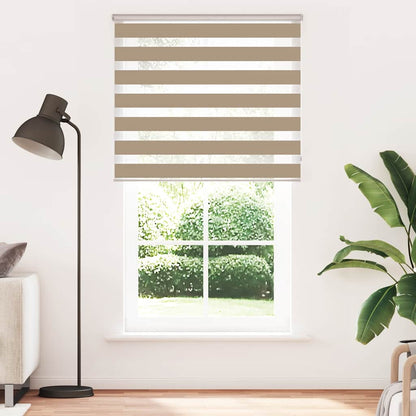 vidaXL Zebra Blind Sand Brown 130x200 cm Fabric Width 125.9 cm Polyester 2