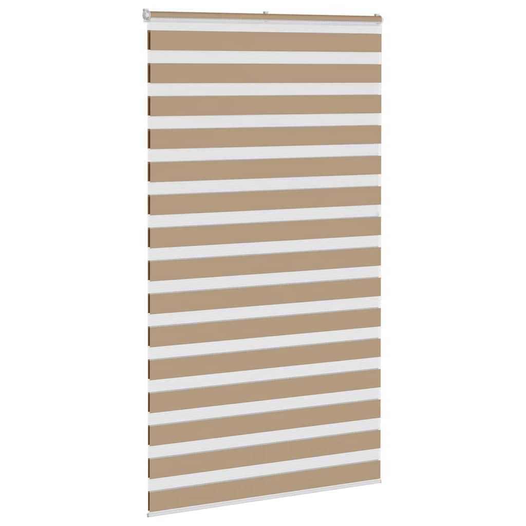 vidaXL Zebra Blind Sand Brown 130x200 cm Fabric Width 125.9 cm Polyester 3