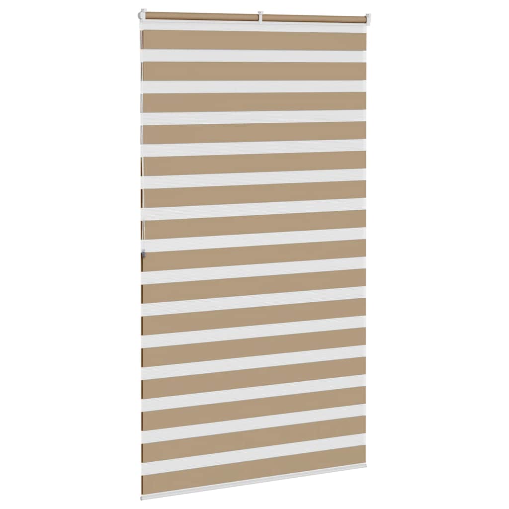 vidaXL Zebra Blind Sand Brown 130x200 cm Fabric Width 125.9 cm Polyester 4