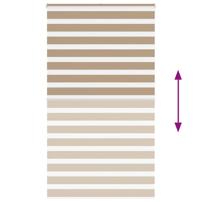 vidaXL Zebra Blind Sand Brown 130x200 cm Fabric Width 125.9 cm Polyester 5